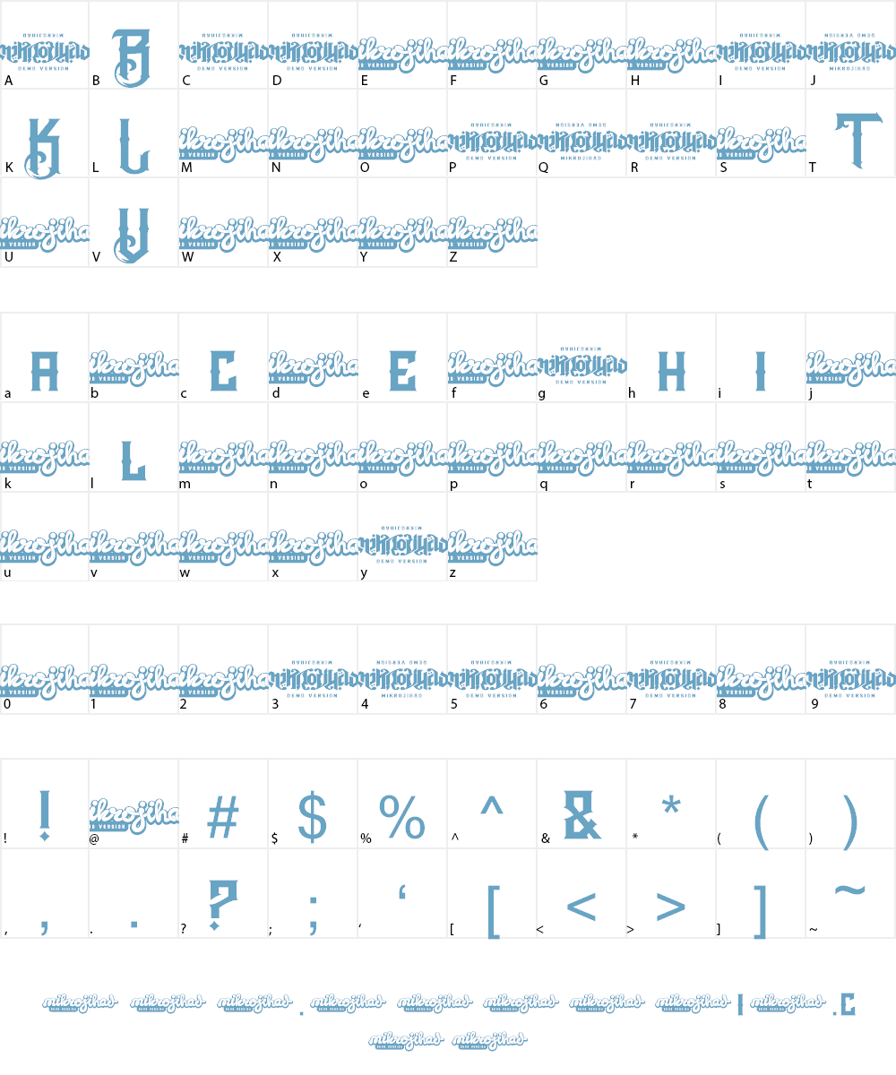 The Black Veil DEMO Font Character